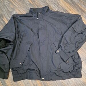 DRYJOYS by FJ Mens Black Golf Windbreaker Full Zip Large  convertible sleeves